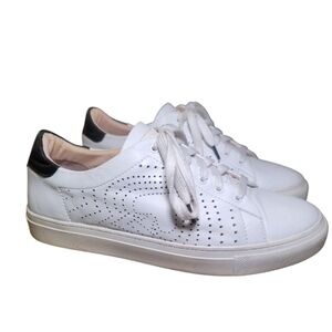 Kate Spade Aaron Leather Black And White Casual Spade Sneakers Women's Size 8.5